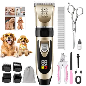 Dog Clippers for Grooming with LCD Display, Low Noise Dog Grooming Kit for Heavy Thick Coats, Professional Cordless Pet Shaver Electric Quiet Hair Trimmer Set for Small Large Dogs Cats Pets