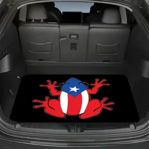 Puerto Rico flag pattern design, multifunctional car trunk pad, polyester fiber material, trunk decoration pad, car carpet, durable, easy to clean, protects the car from wear and tear, compatible with most car models, Car Interior Accessories