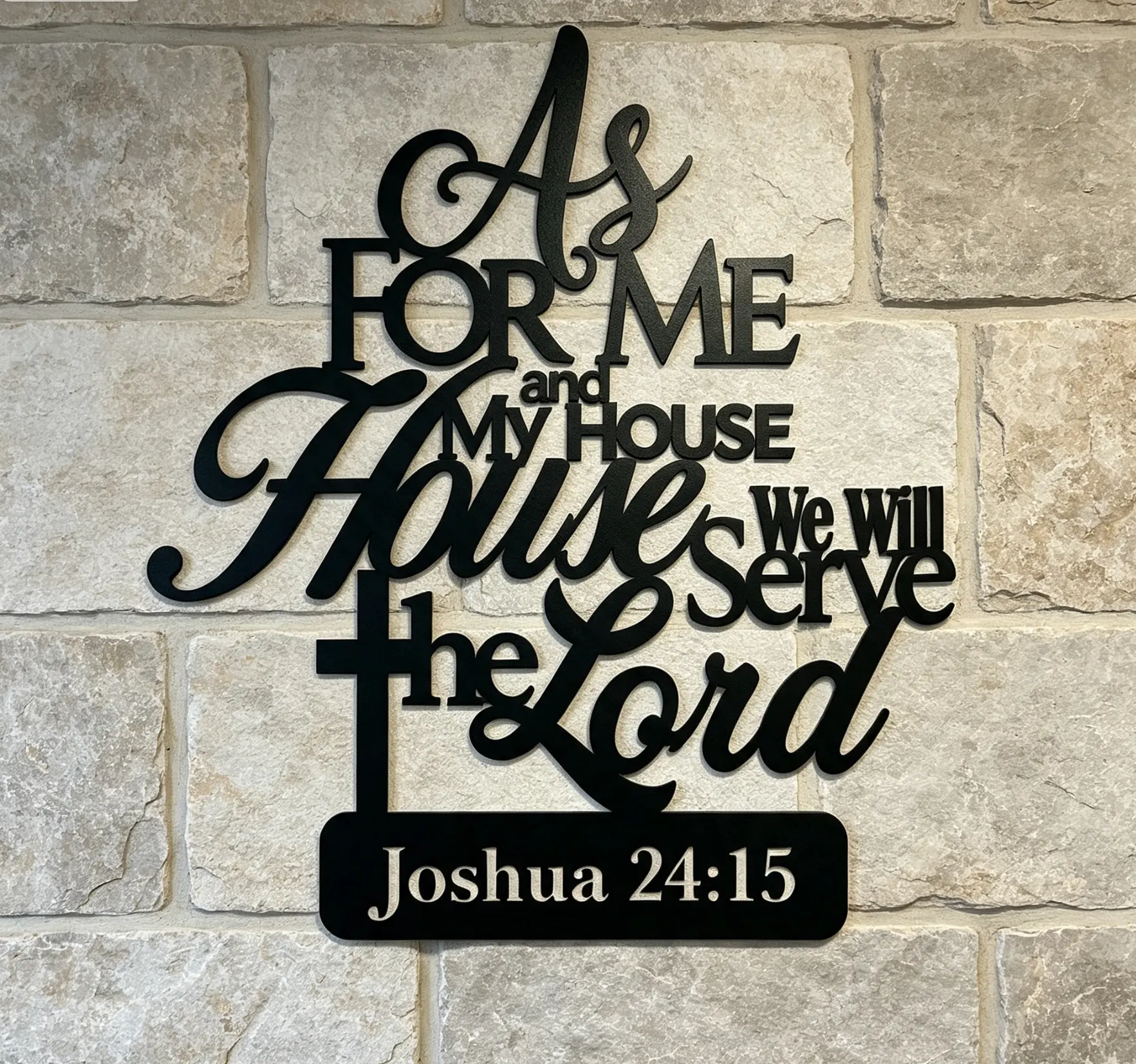 As For Me and My House Metal Wall Art, Christian Wall Decor, Bible Verse Metal Sign, Joshua 24 15 Wall Hanging, Faith Home Decor Gift