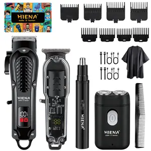 High-quality electric shaver set, electric hair clipper, includes a limit comb, beard trimmer, electric beauty tool, suitable for personal or salon barbers, USB charging, perfect gift for men, body hair trimmer