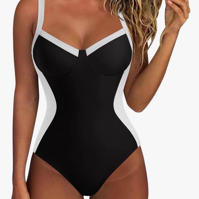 Sexy Womens Tummy Control One Piece Swimsuit Sexy Crisscross Back Bathing Suit for beach, water park