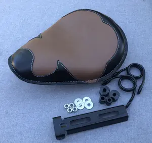 Top Grain Genuine Leather Universal Solo Seat Harley Yamaha Chopper Bobber Honda