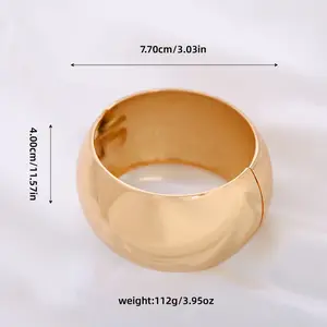 Chunky Gold Bangle Bracelets for Women, Large Thick Cuff Bracelet, Stackable Non Tarnish Fashion Jewelry, Christmas Stocking Stuffer Gifts