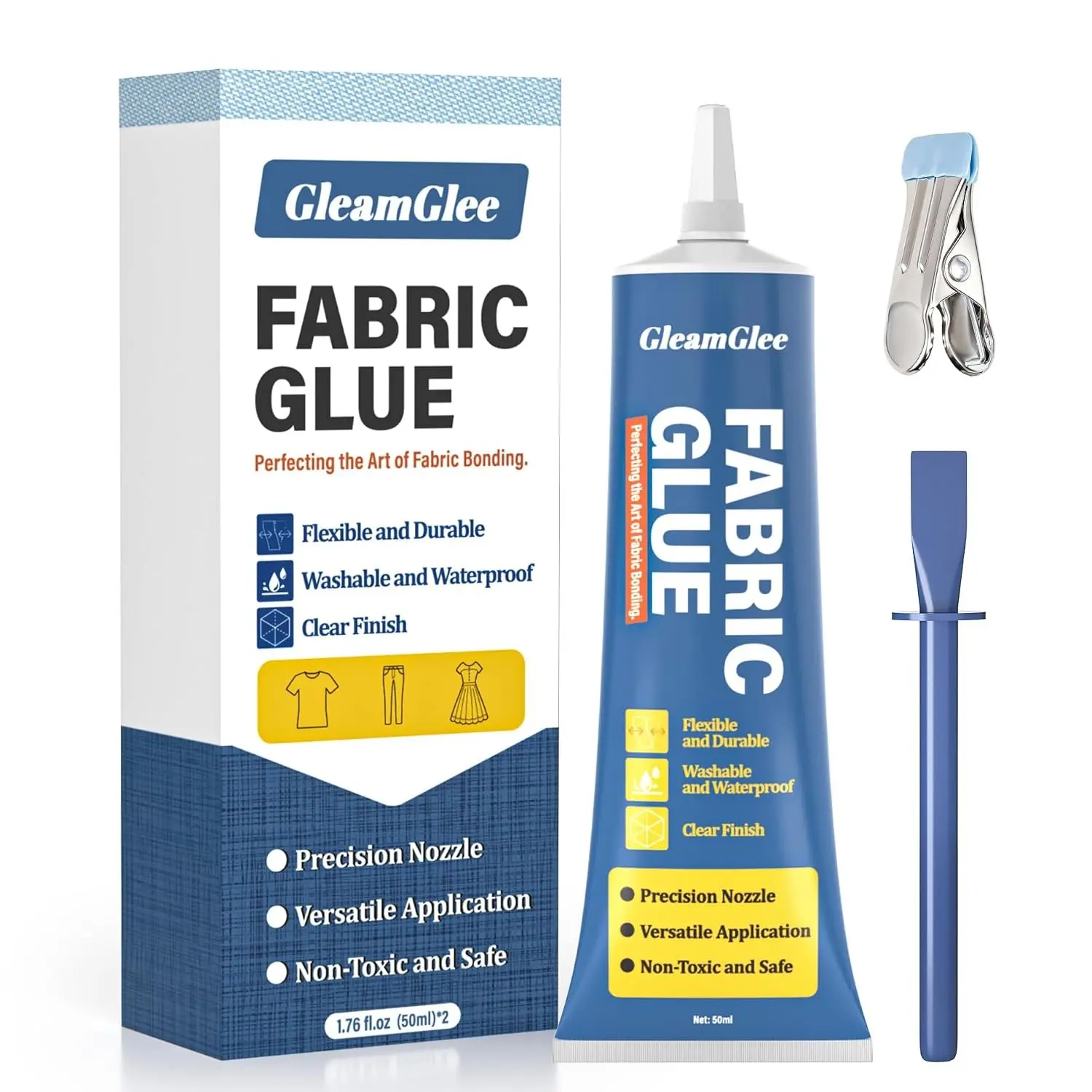 Fabric Glue Permanent, Extra Strong Clear Washable Clothing Glue