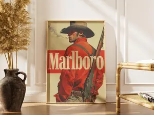 [Sale Up To 50%][No frame, Free Ship] Vintage Cigarette Western Cowboy Poster Print - Retro Marlboro Print - Vintage Marlboro Art Print - Vintage Cowboy Posters - Gifts for him