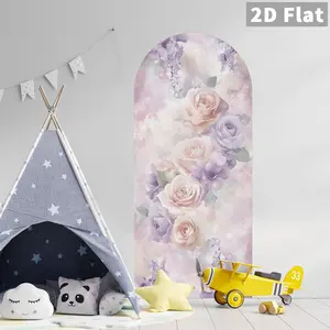 French Luxury Romantic Self-Adhesive Wall Mural, Rose Pattern, Easy Install & Remove, DIY Holiday Decor, Kitchen Bathroom Bedroom Living Room