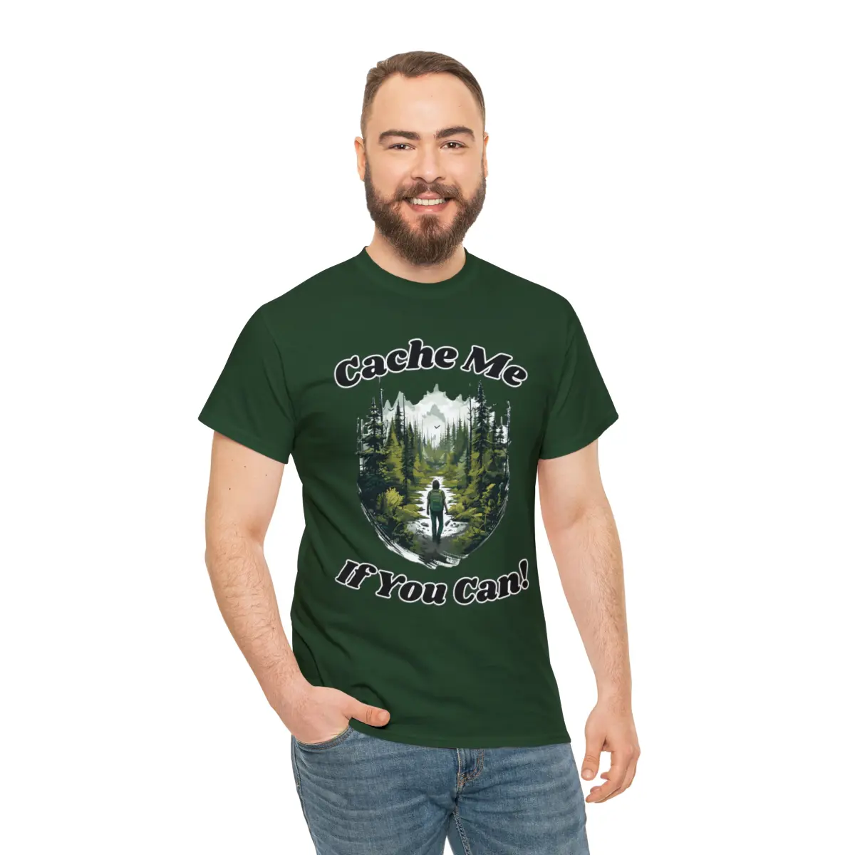 Geocaching Shirt, "Cache Me If You Can" - Unique Geocaching Adventure Shirt