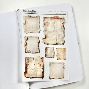 Transparent Matte Sticker Sheet - Vintage Pages