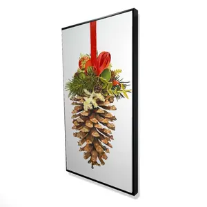 Begin Home Decor 2081-4824-HO12 24 x 48 in. Christmas Pine Cone - Holiday Trees Framed Canvas Decor