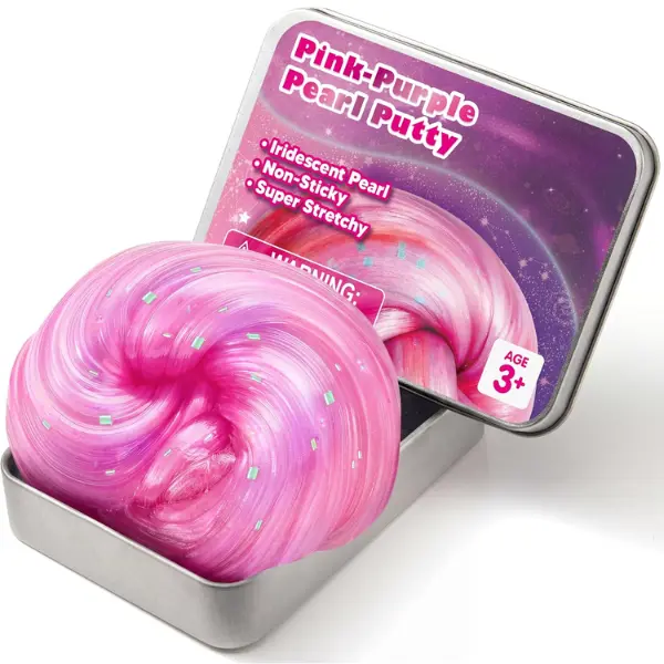 Cozy Winter Christmas Gift Pink-Purple Pearl Putty 4.23oz (120g), Therapy Putty, Slime for Kids, Anxiety & Stress Relief Toys for Kids, Great Sensory Experience, Birthday Gifts & Party Favors, Christmas