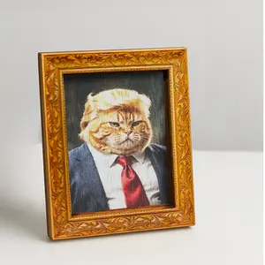 1 piece of funny cat refrigerator magnet, wooden mini decorative painting, chubby foodie Hachimi, suit-wearing cat image, wooden fridge sticker, home and office decoration, fun gift and kitchen accessory