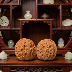 Collector’s Grade Ginkgo Walnut Hand Balls – Unmodified Raw Form, High Oil Density, Authentic Chinese Baoding Balls