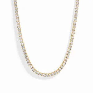 Sami Jewels Diamond Tennis Necklace, Elegant Design, 16" or 18" Length, Great for Layering, Necklace for Women, Safe for Sensitive Skin