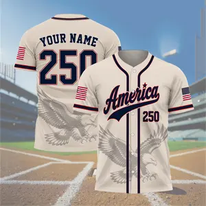 Personalized America Baseball Jersey, Custom USA Eagle Baseball Shirt, Patriotic Name Number Jersey, 4th of July Family Matching Outfit Gift