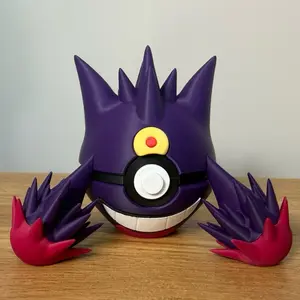 Mega Gengar Ball - Made to Order, 3D Printed Pokeball Figure, High-Quality PLA