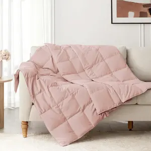 Down Throw Blankets for Couch 50x70" Down Blanket for Indoor and Outdoor use Small Soft Lightweight Throw Blanket