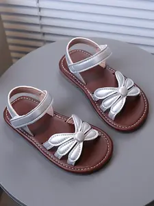 Girl's Fashionable Bowknot Design Sandals, Bow Slip Sandals, Bow Decorated Sandals, Casual Comfortable Slingback Sandals for Summer, New Fashion All-match Sandals for Daily Wear
