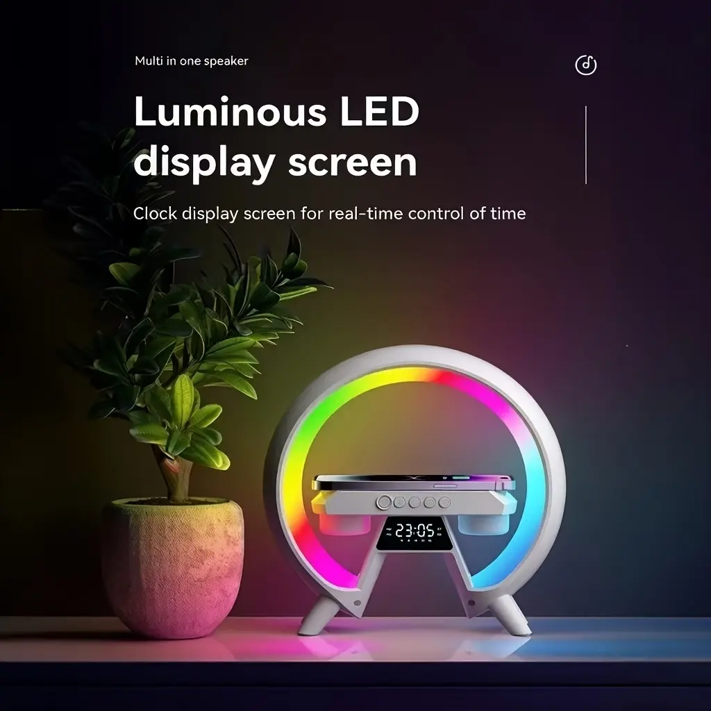 Multifunction Night Light with Wireless Charger Music Speaker 7 led Colors Bluetooth Sleeping Lamp Decor for Kids Gift Led Decoration Lamp