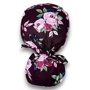 Berry rose Ponytail scrub cap for women with satin lined option by Paradise Caps.