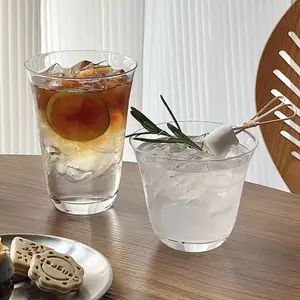 2pcs Ultra-Thin Crystal Glass Coffee Cups, Large Ice Latte Glasses, Juice Cups, Bar Cocktail Glasses, Cold Drink Cups
