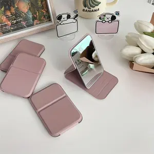 1pc Folding Portable Makeup Mirror, Cosmetic Mirror With Stand, Travel Mirror, Beauty Supplies, Desktop Makeup Mirror