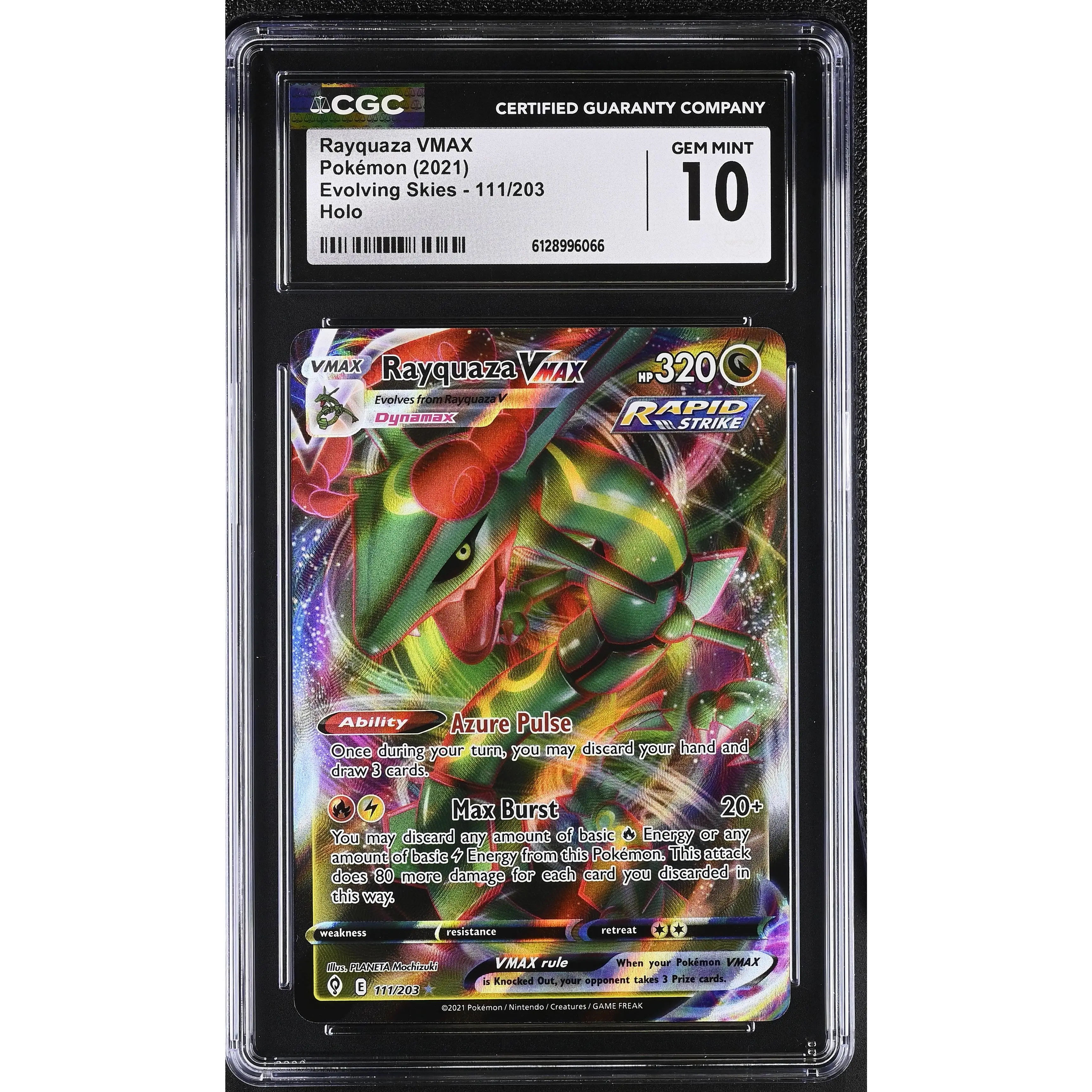 POKEMON TCG: EVOLVING SKIES - RAYQUAZA VMAX - 111/203 (HOLO) (ENGLISH) (GRADED / CGC 10) (📌 CONDITION 9.5)