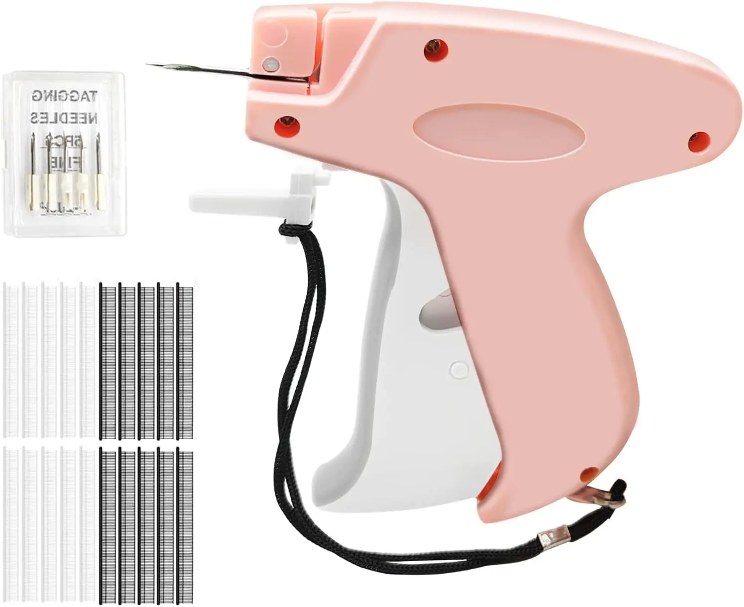 Handheld Tagging Gun Stitch Gun for Quick Clothing Fix-Tag Attacher Guns for Clothes-Mini Sewing Micro Tagging Gun,Includes 6 Needle,1000 Black Fasteners & 1000 White Fasteners