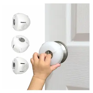 6 Pack Door Knob Safety Covers for Kids, Child Proof Door Knob Covers, Door Handle Baby Proof, Child Locks for Door, Easy to Install, White