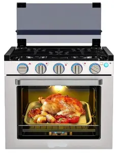 RV Stove Gas Range Oven with 3 Burners Cooktop for RV - 21 Inches- Stainless Steel - RGS21MSF
