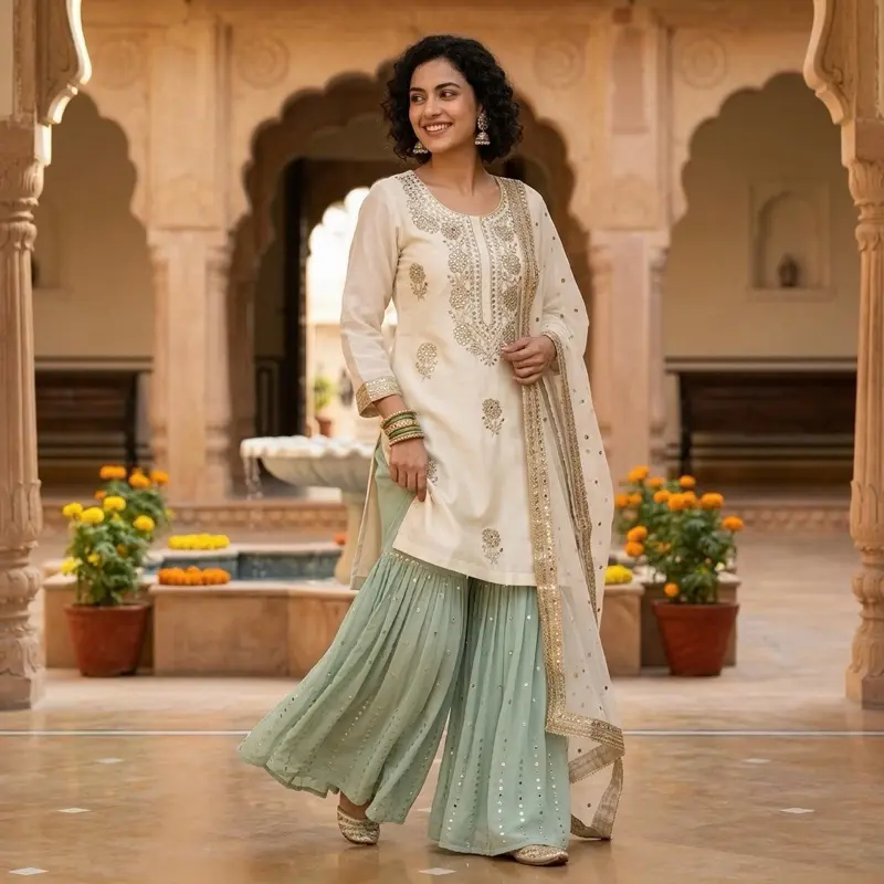 Women's Casual Indian-Pakistani Dress, Womenswear Traditional Ethnic Outfit