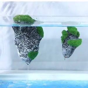 Aquarium Landscape Resin Moss Artificial Pumice Decorative Miniature Landscape Aquarium Decorations Floating Moss Stone Blocks
