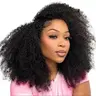 【Wear Go Half Wig】Coily Curly 3 in 1 Glueless Half Wig Human Hair Burmese Curly Hair for Black Women 18 Inch Kinky Curly 200% Density Full Head Clip-in No Glue Required Natural Look #halfwigcurlyhair#wigshumanhair