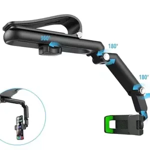 New 1080° Multi-function Sun Visor Universal 360 Degree Rotating Phone Holder Adjustable Clip Non-Woven Material Car Decor Rotatable Retractable Porte Para Teléfono Bracket Car Mobile Supplies