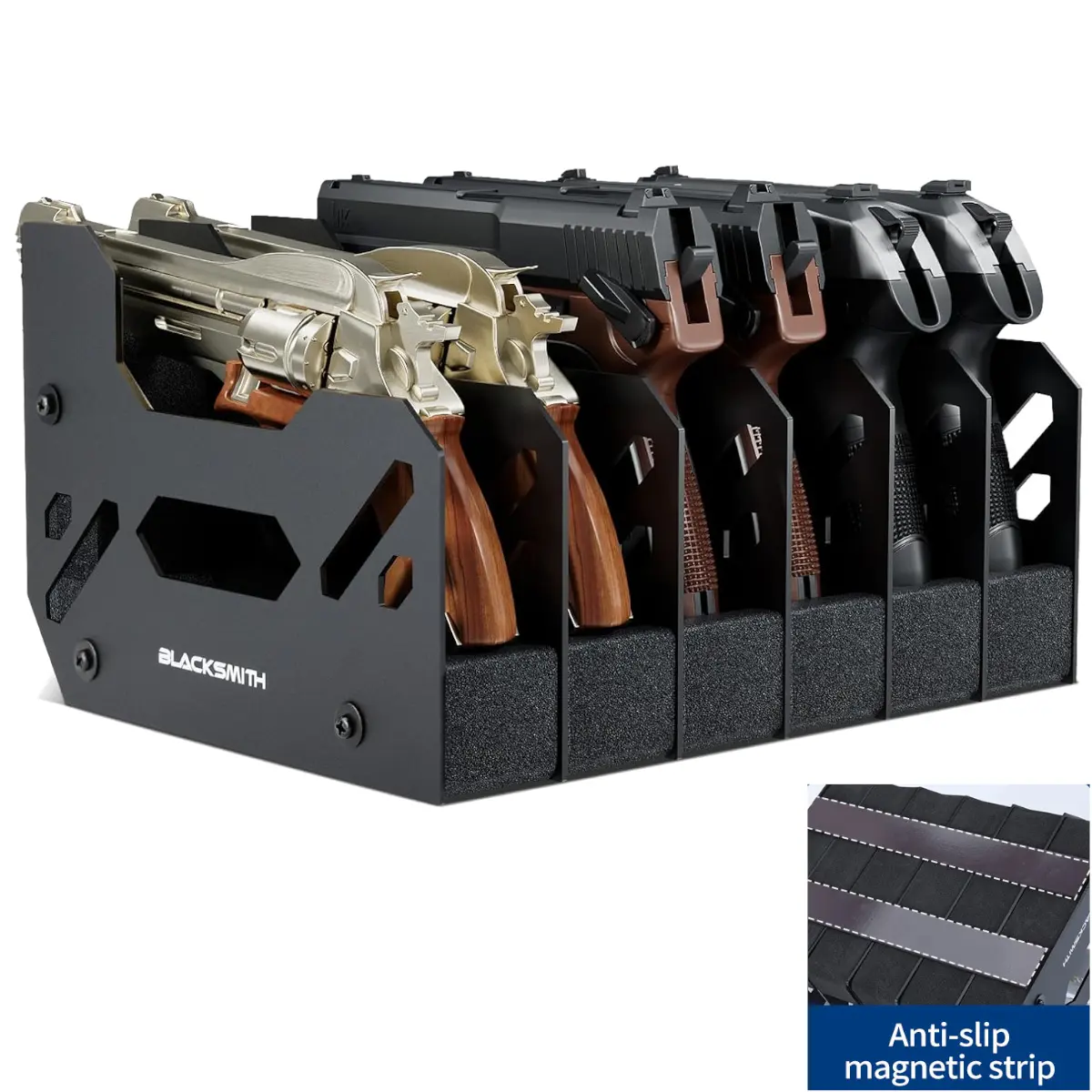 Pistol Rack Handgun Rack for Gun Safe Gun Cabinet Accessories | Pistol Holder for Most Pistol Safe Gun Storage Space-saving Moistureproof Sturdy Aluminum Rod Frame Soft Scratch-Resistant