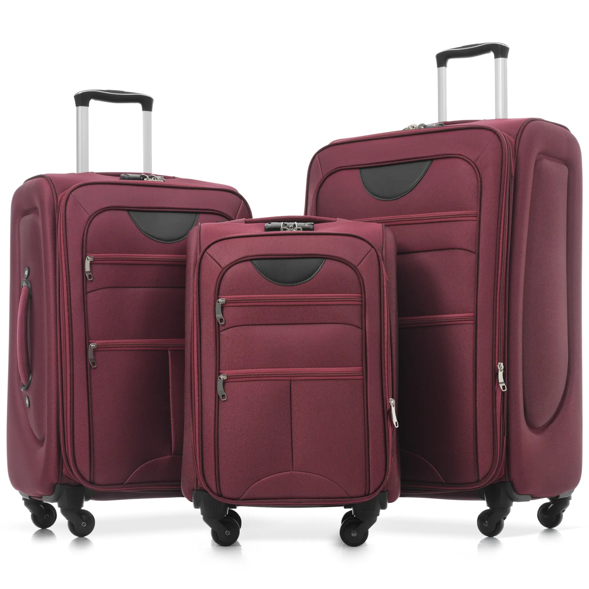 Softside Suitcase Set – Expandable 3-Piece Travel Luggage – Upright & Rotatable – Lightweight Soft Shell – 22/26/30 inches