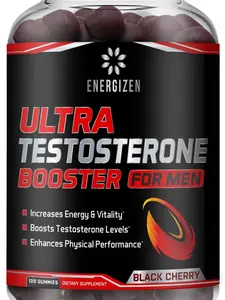 Energizen 8 in 1 Testosterone Booster for Men Gummy W/Tongkat Ali, Fenugreek, Ashwagandha, Boron, Magnesium, Zinc, D3, & More ! NAT. Black Cherry Flavor – Non-GMO – Gluten-Free – Vegetarian