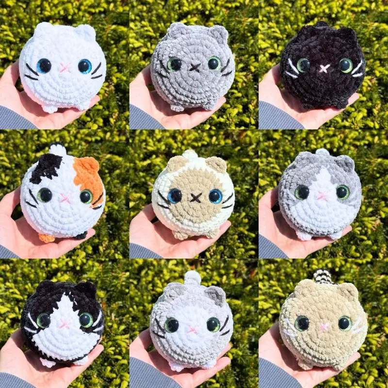 Hand-crocheted loaf cats (multiple colors) Hand-crocheted loaf cats (multiple colors)