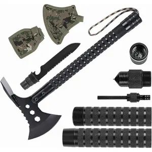 Snake Eye Tactical Multi Tool Axe and Shovel - 10 in 1 - Multipurpose Portable Camping and Survival Hatchet - 17.5 inches Overall