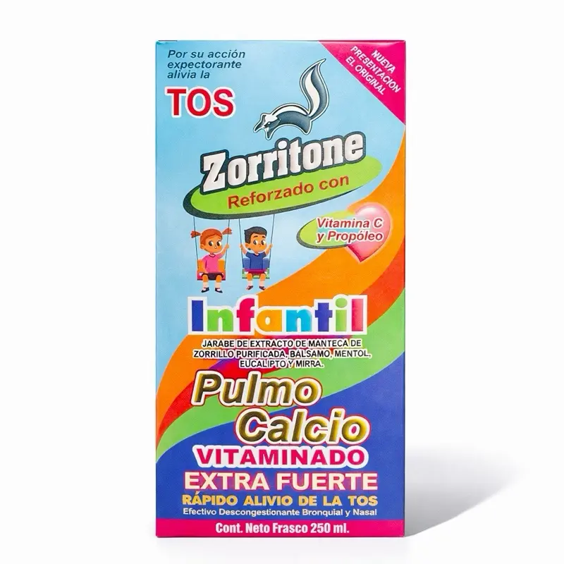 Zorritone Pulmo Calcio Children Cough Support Syrup – Vitamin C & Propolis | Extra Strong Formula | 250 mL Dietary Supplement