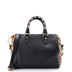 Pre-owned Louis Vuitton Leather Top Handle Bags Speedy Bandouliere Bag Wild at Heart Monogram Empreinte Giant 25 by Rebag