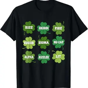 Skibidi St Patricks Day Funny Rizzlers Sigma St Paddys Day T-Shirt