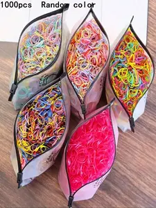 1000 Mini Disposable Hair Ties, Colorful Spring Style + Classic Strong Elasticity, Cute Sweet Daily Ponytail Accessories, Fashionable Hair Accessories