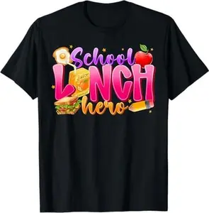 Lunch Hero Squad Funny Lunch Lady School Cafeteria Worker T-Shirt