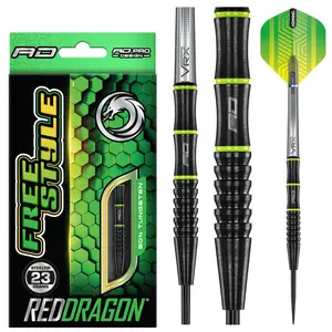 Red Dragon Freestyle Steel Tip 23 gram 90% Tungsten Red Dragon Freestyle Steel Tip 23 gram 90% Tungsten