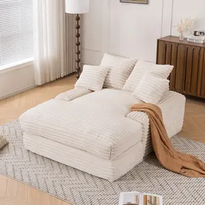 Luxury Suede Corduroy Recliner Sofa Bed High-End Convertible Couch for Living Room, No Assembly, Ultra-Soft, Space-Saving, Affordable Modern Furniture for Apartment Small Space, Ready-to-Use Comfy Loveseat Stylish Aesthetic Design Home Furniture sectional