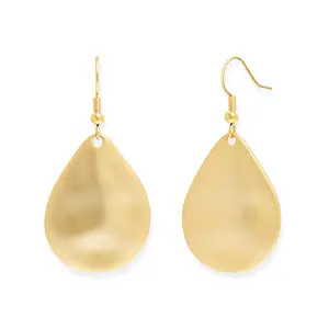 Jean Beau Teardrop Statement Dangle Earrings for Women, Flat Oval Drop Dangling Earring Trendy Hypoallergenic Minimalist Jewelry Gift