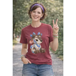 Palia Inspired Proudhorned Sernuk Plush Patchwork Graphic Tee