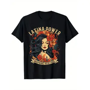 Funny Hispanic Heritage Latina Power Flowers Women T-Shirt