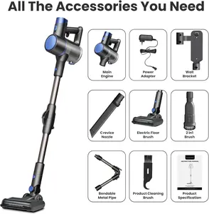 Cordless Vacuum Cleaner, Lightweight Stick Vacuum Cleaner with 30Kpa Powerful Suction, 40Mins Runtime, Anti-Tangle, Rechargeable Wirless Vacuum for Pet Hair, Carpet, Hard Floors
