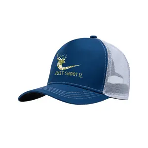 America Hunting Trucker Hat Simple Man Cap for Men Women - Adjustable Cap Camping Wilderness Outdoor Baseball Caps, Blue and White Mesh Design, Casual Style Gift Baseball Cap  hat  hats